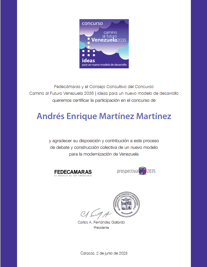 Fedecamaras diploma